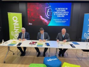 La firma del protocollo cybersicurezza fra Trentino Digitale, PAT e Confindustria