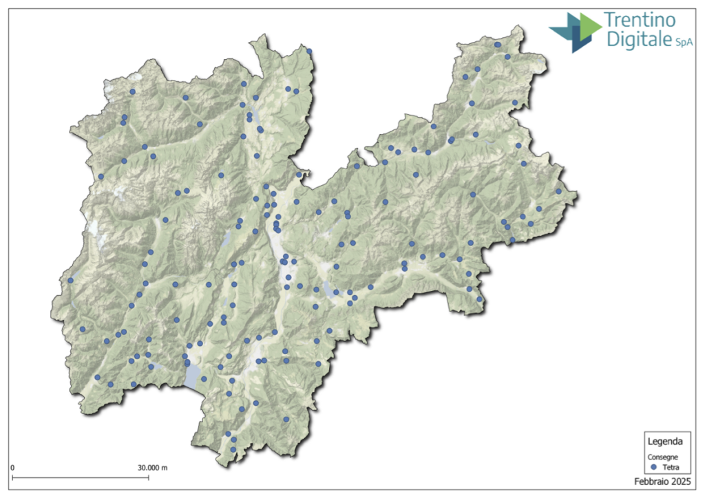 La rete Tetra di Trentino Digitale