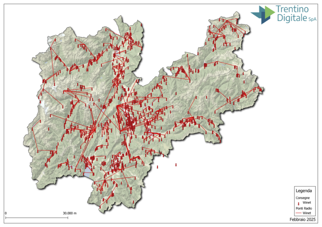 La rete Winet di Trentino Digitale