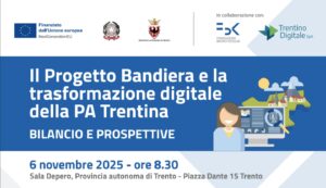 Locandina dell'evento "Il Progetto Bandiera e la trasformazione digitale nella PA Trentina"