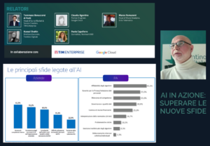 Un momento del webinar "AI in azione: superare le nuove sfide", con la partecipazione del dg di Trentino Digitale Kussai Shahin