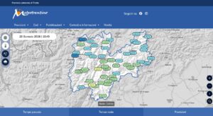 La homepage del rinnovato sito Meteotrentino